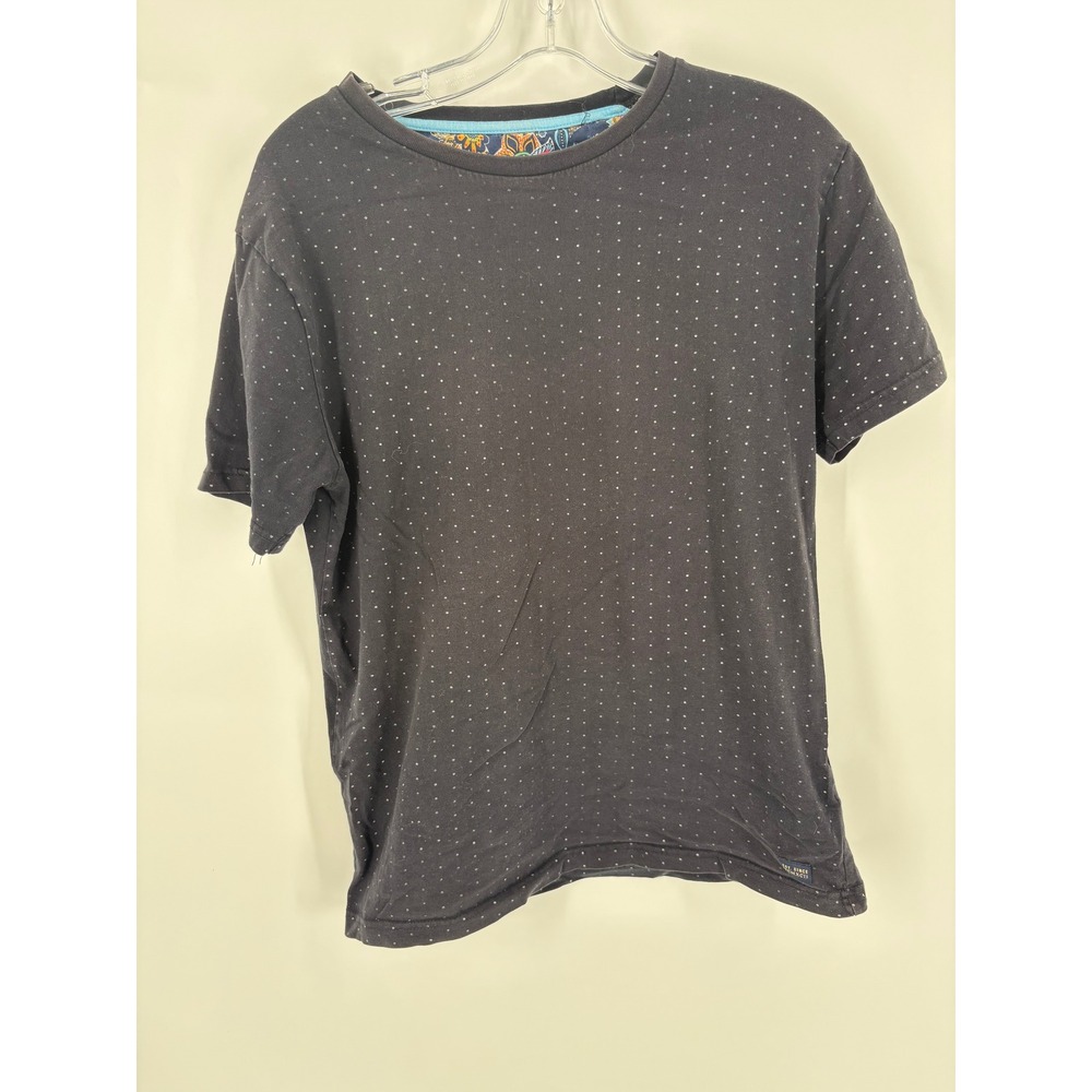 Denim & Flower Ricky Singh‎ Black Dotted V Neck T Shirt Mens Size M